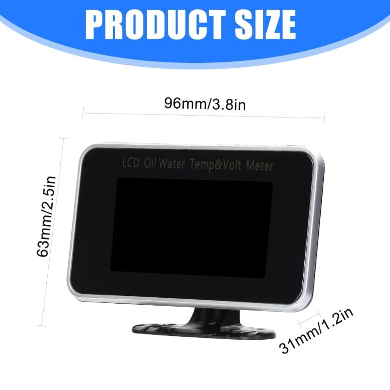 Universal LCD Meter for Motorcycles Displaying Water Temp Voltage and Oil Pressure Featuring Easy Installation and Backlight