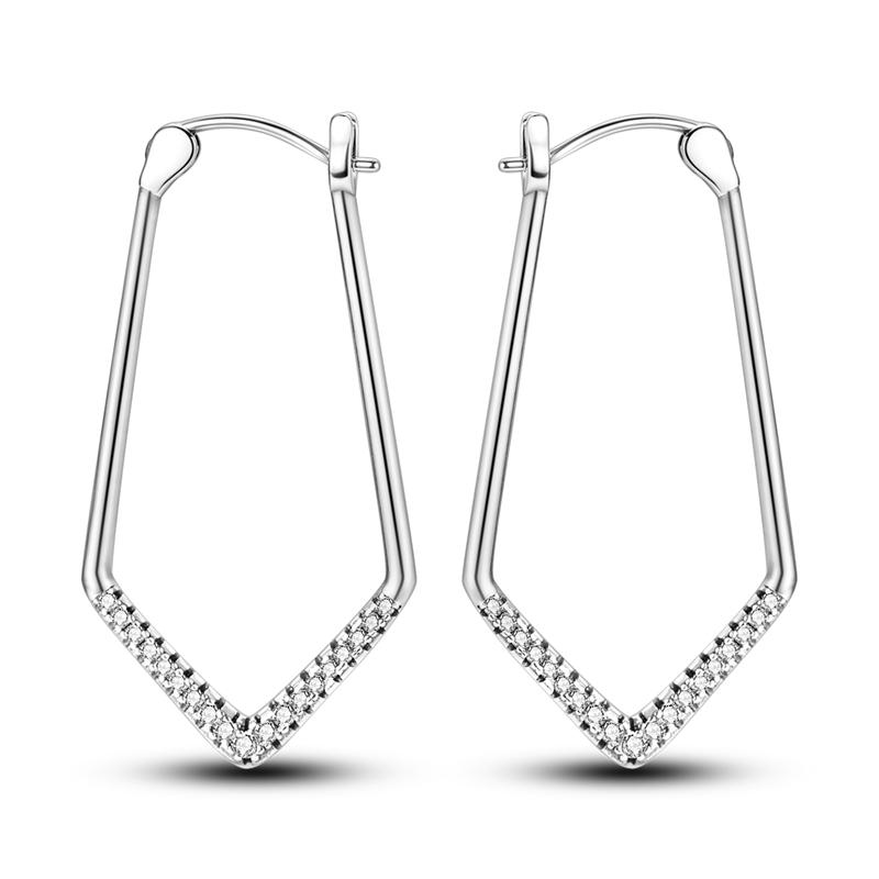 925 Sterling Silver Hoops Earrings With Zircon Sparkling Snake Bone Geometric Flower Earrings For Women Engagement Wed Jewelry