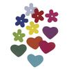 Caoutchouc Mousse Fleurs/Coeurs 2,5-3cm, 2 Sortes, 2,5-3cm, 140pces, Assorties