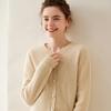 Women's Cashmere Knit Cardigan: Long Sleeve, Round Neck, Loose Fit, Single-Breasted, Thick & Warm Sweater
