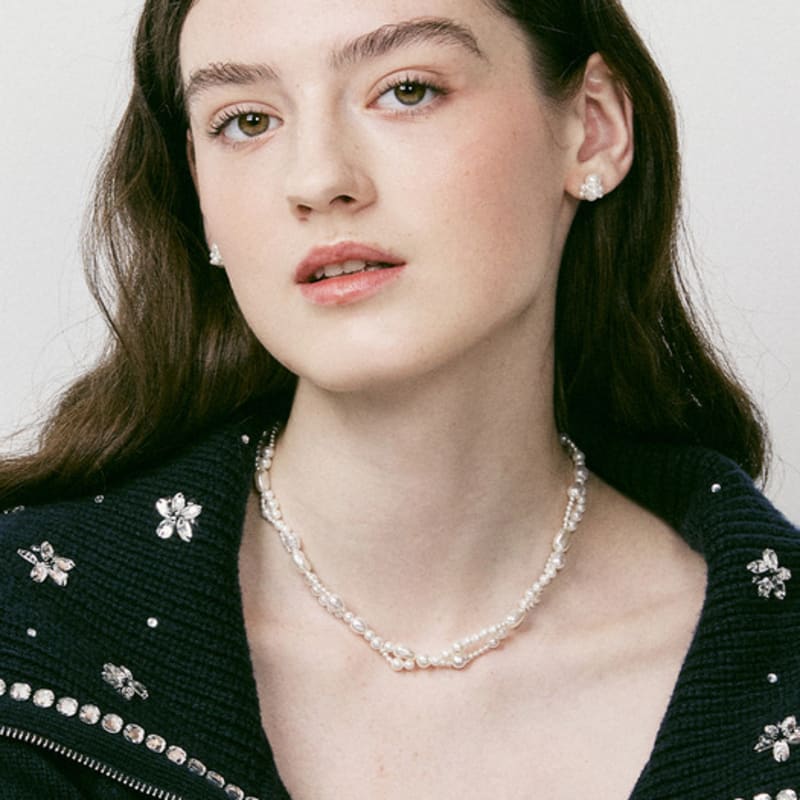 VINTAGE HOLLYWOOD Bubble Mix Pearl Necklace_VH249ONE006M