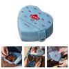 Heart Design Jewelry Organizers Denims Multi Compartment Storage Box For Earrings Necklaces Rings Travel Essential