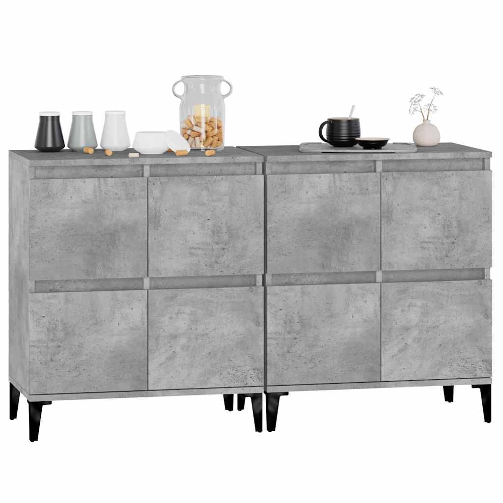 Vidaxl Chests of Drawers, 2 Pcs., Concrete Gray, 60X35X70 Cm