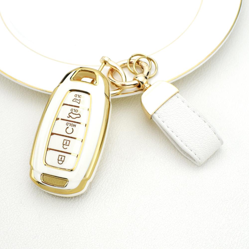 5 Buttons TPU Car Key Case Cover Keychain for Hyundai I30 Ix35 KONA Encino Solaris Azera Grandeur Ig Accent Santa Fe Palisade