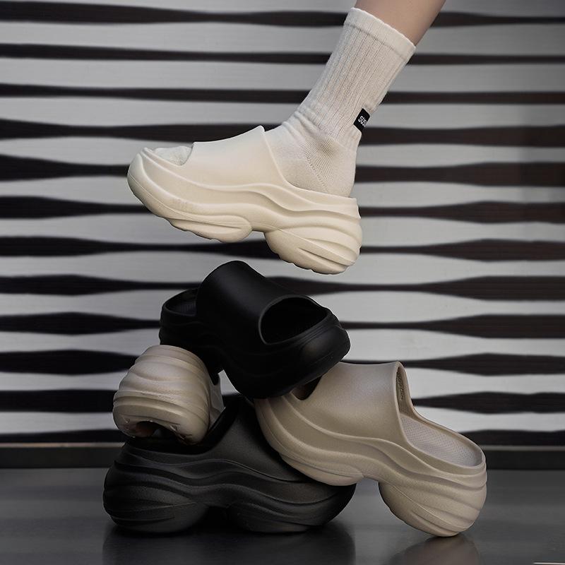 8Cm height-increasing women's shoes summer new outer wear thickened fashion trend beach sandals show leg length non-slip slippers