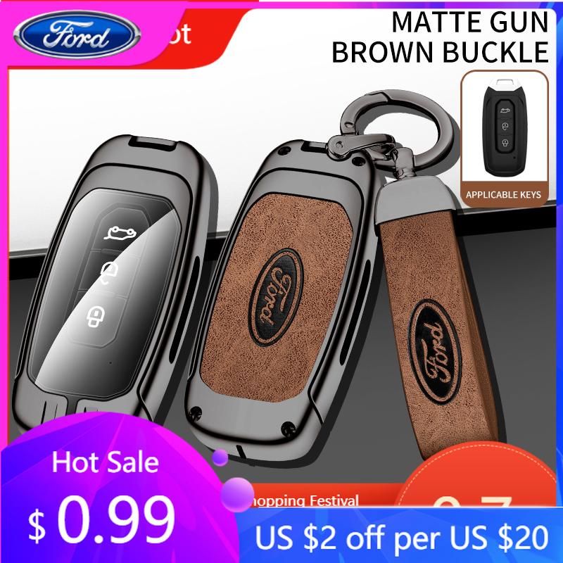 Car Sticker Hot For Ford Zinc Alloy Car Key Case Cover Shell Fob Accessories For Ford Territory EV EcoBoost S350 Yuhoo 7 8 Trans