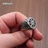 Punk 316L Stainless Steel Vikings Slavic Wheel Amulet Ring Scandinavian Runic Vikings Rings Jewelry
