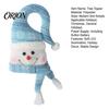 Decorative Snowman with Plaid Bows Lighted Christmas Tree Topper, Glowing Star Hat LED Light, Plush Ornament Winter Holiday Decor for Home And Indoor