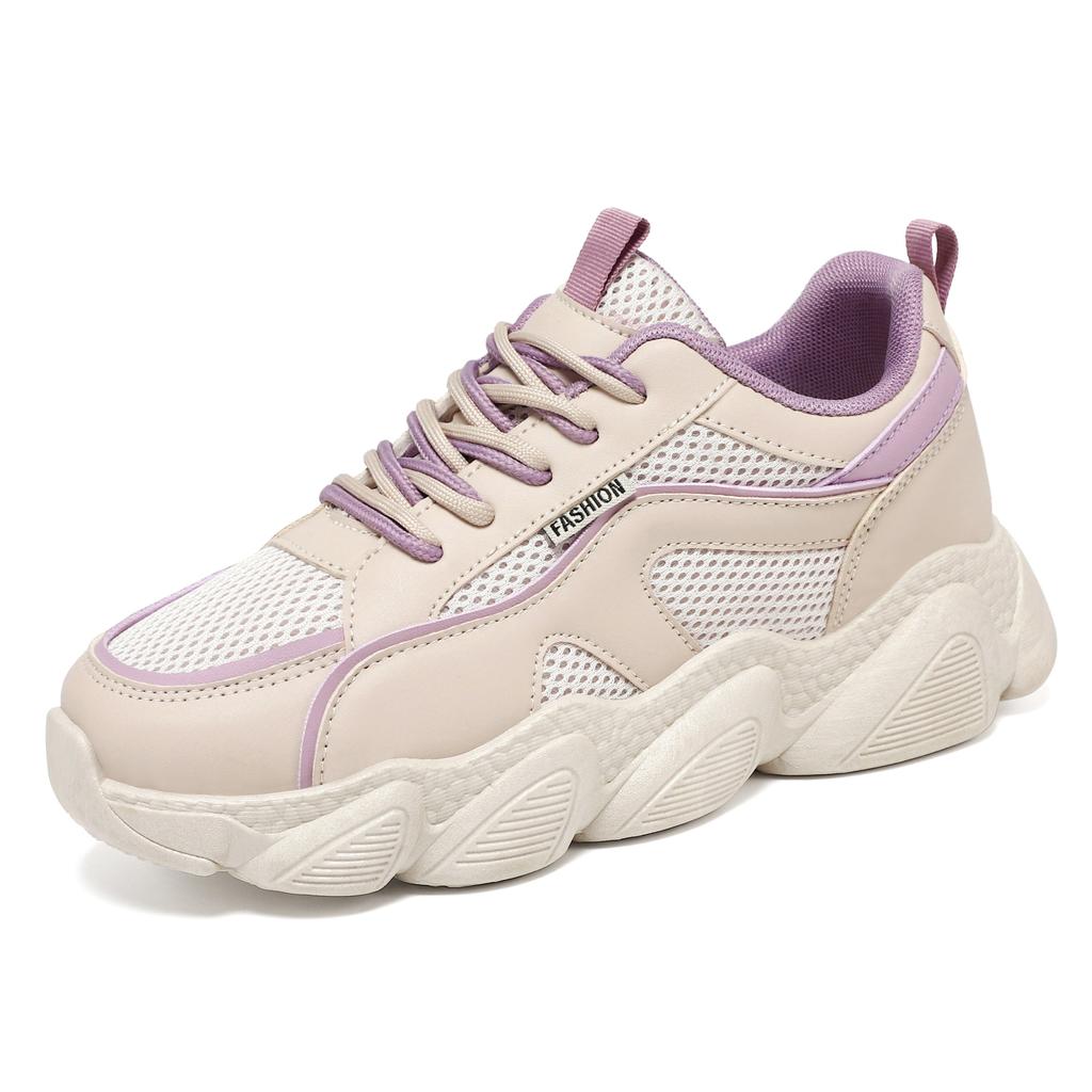 Mode Sport Trend Damen Schuhe 2024 Frühling Neu Mesh Dicke Sohle Doppelte Schnürsenkel Retro Koreanische Lässige Dad Schuhe 36-41