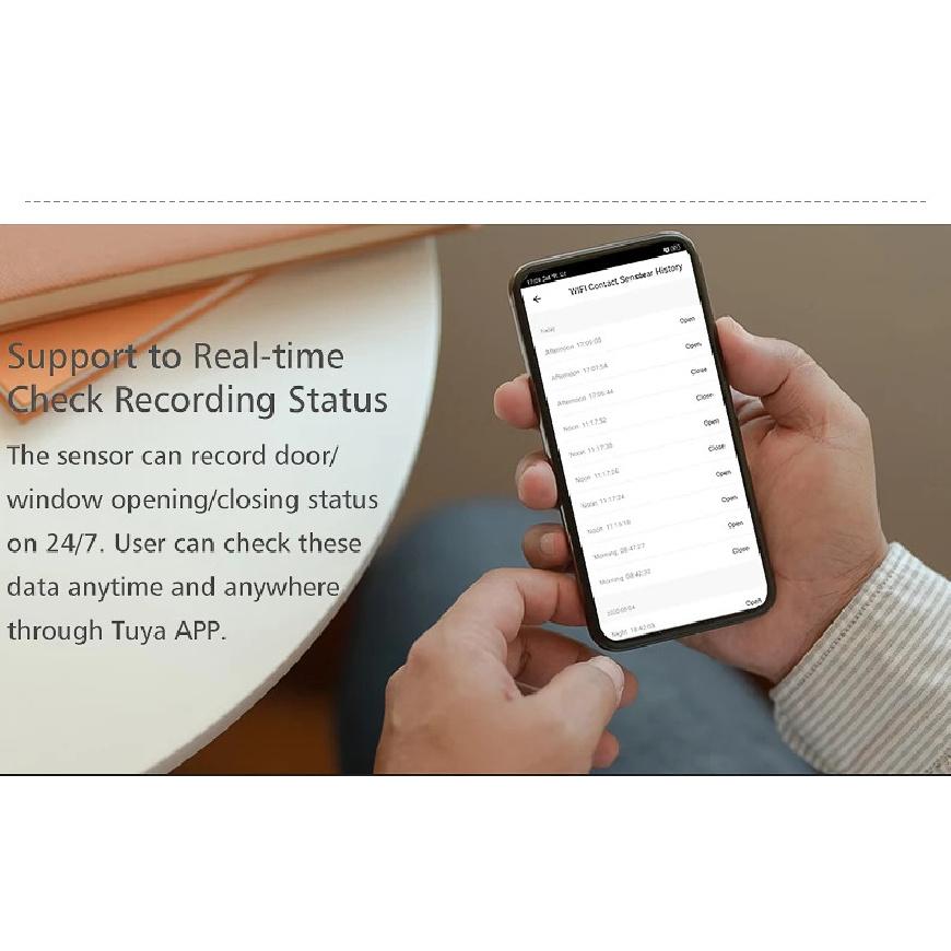 Tuya Smart WiFi Türsensor Öffnen Schließen Tür Fenster Detektor Haus Sicherheitsalarm Unterstützung Alexa Google Stimme APP Fernsteuerung