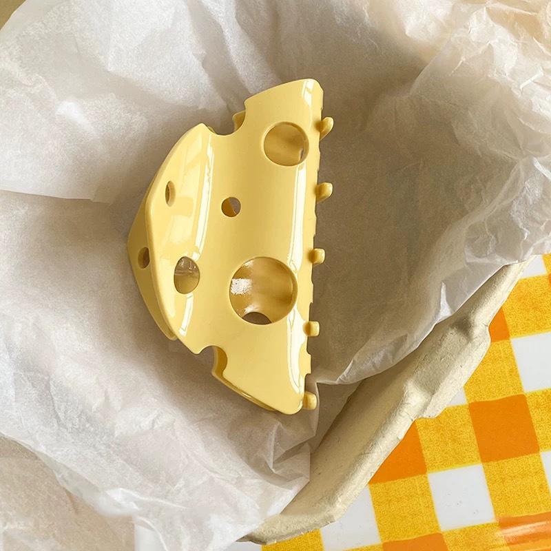 Korean-Style Milky Yellow Ombre Polka Dot Sunflower Claw Hair Clip