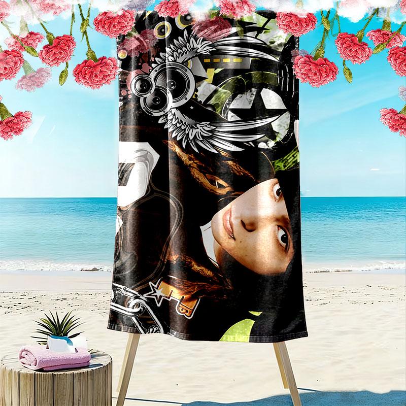 Tom Kaulitz Print Strandtuch, Großes Weiches Schnelltrocknendes Handtuch für Strand Camping Schwimmen