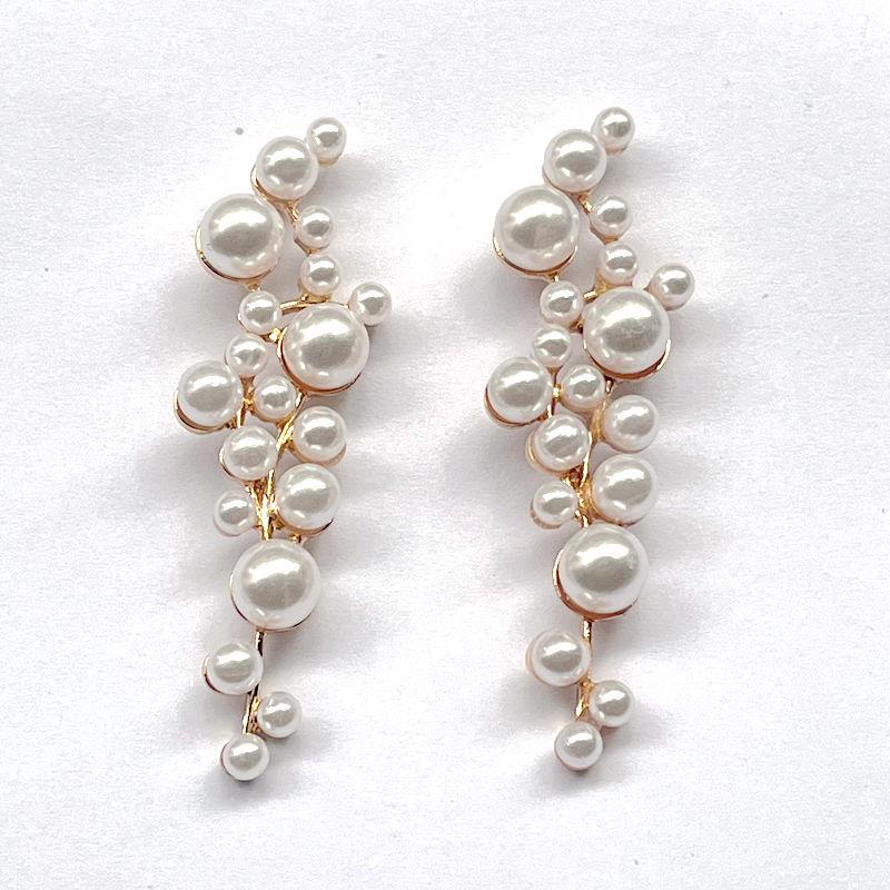 Geometric Alloy Pearl  Rhinestone Earrings: Versatile Statement Studs