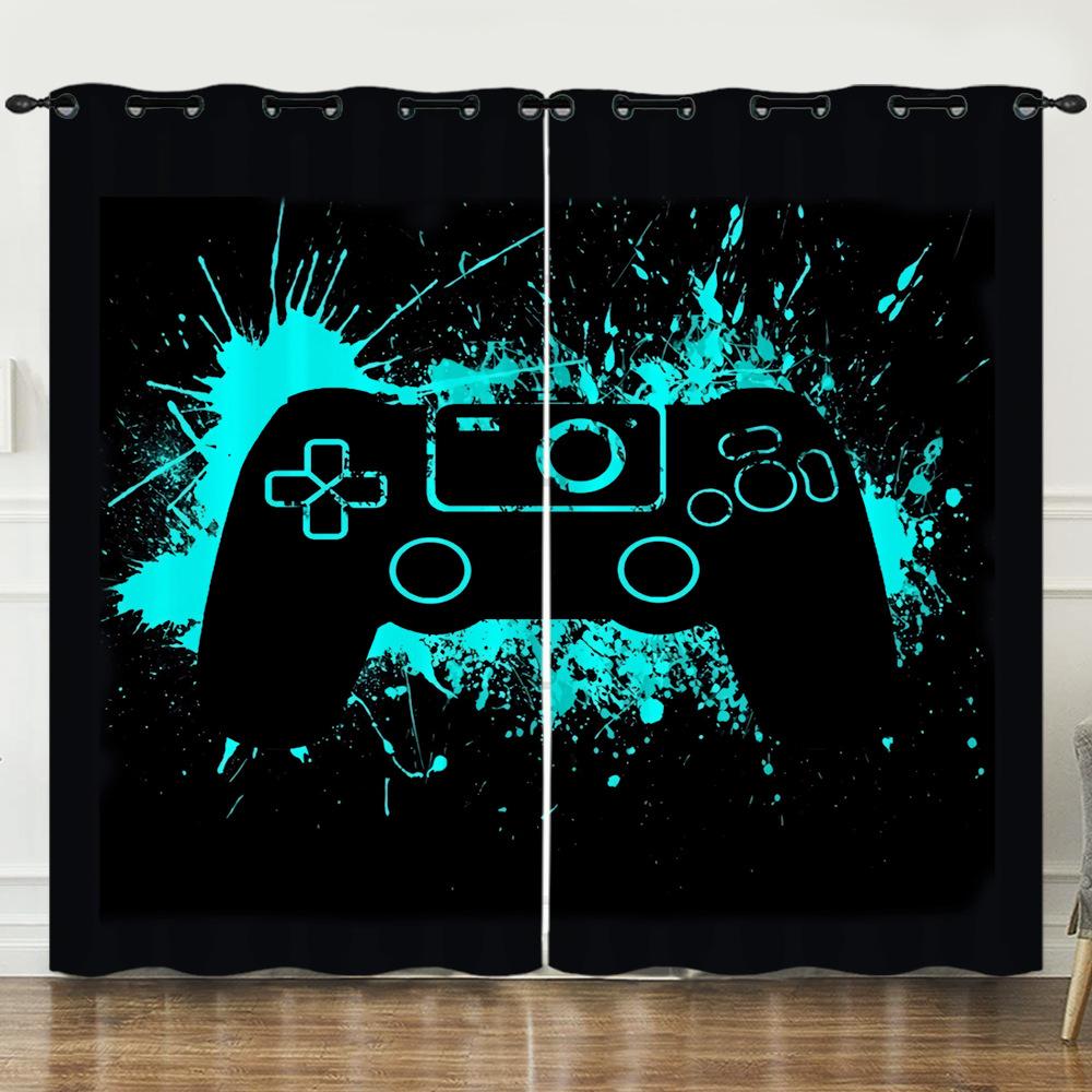 Curtain Gamepad 3D Digital Printing Blackout Curtain Punching