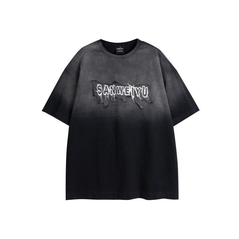 Men's Retro Gradient Print T-Shirt - Crew Neck, Short Sleeve, Casual, Stylish & Breathable