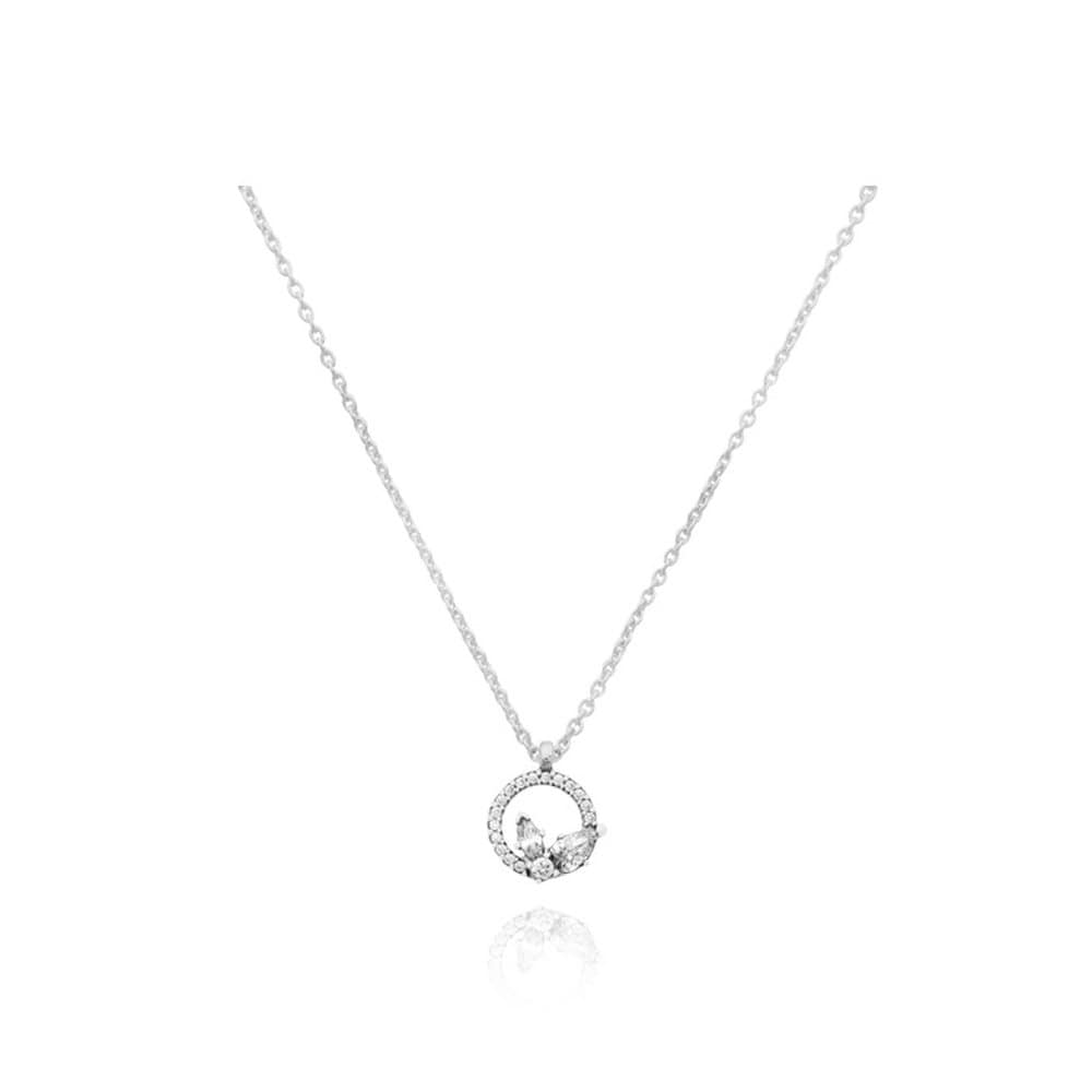 Pandora 392620C01-45 Sparkling Herbarium Circle Cluster Pendant Necklace