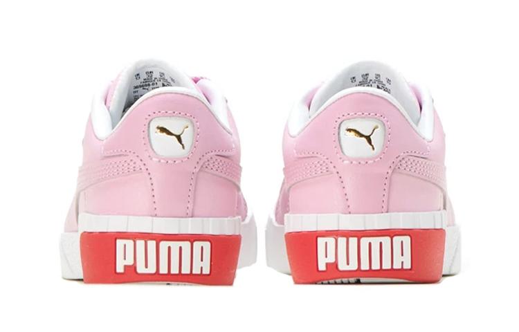 Puma Cali Lace Up Casual Low Top Kids' Skateboarding Shoes Pink Children Aged 3 7 Years Old 369698-01