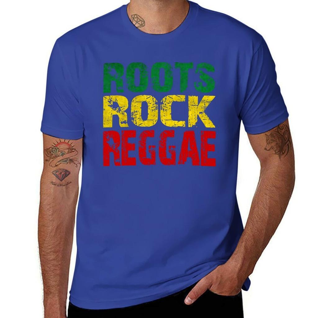 ROOTS ROCK REGGAE T-Shirt Vintage Cute Tops Customizeds Mens Clothes
