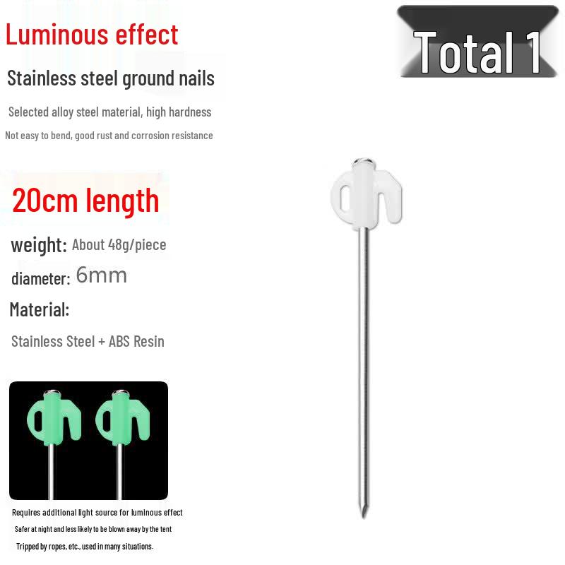 Fluorescent Camping Tent Ground Stakes