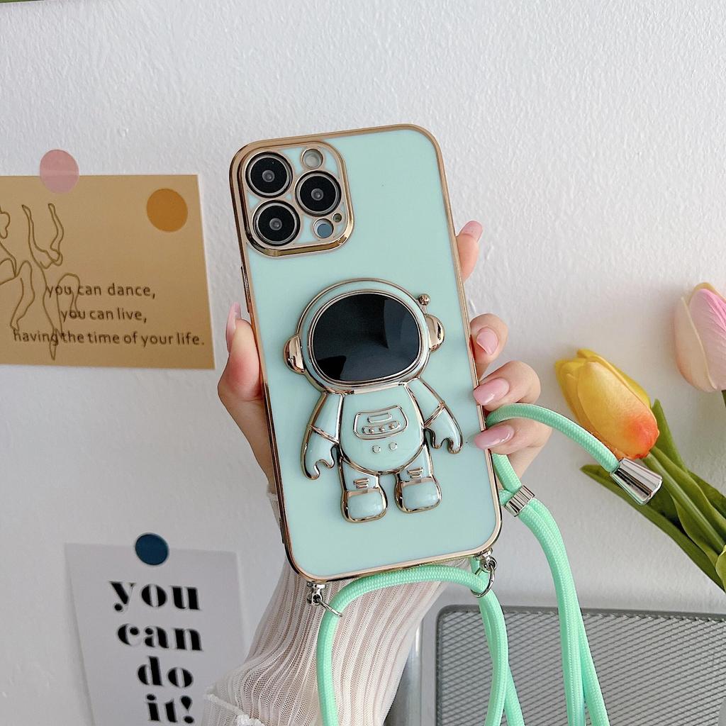 Husa de telefon Lanyard Astronaut pentru Samsung S24 S23 S22 Ultra A15 A25 A35 A55 A14 A24 A34 A54 A13 A33 A53/Xiaomi 13T Poco X6 X5 F5 Pro Redmi A3 13C 12