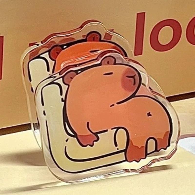 1 STÜCK Neuer Trend Niedlicher Cartoon Capybara Acrylclip Kreative Studententest Büroklammer Snack-Verschlussklammer Bürodokument Pillenbinder