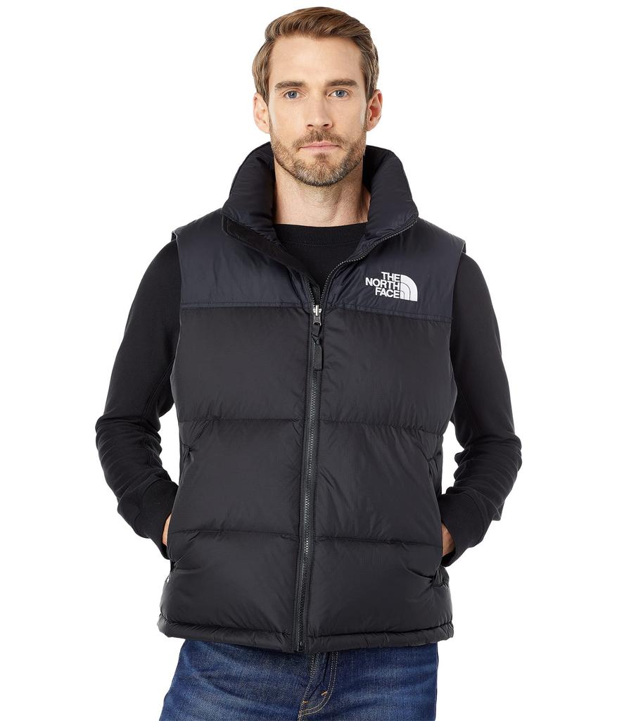 The North Face Retro Nuptse Down Vest with 1996 Retro Nuptse Recycled TNF Black Size M Hood, Men's Vest, (LE4),