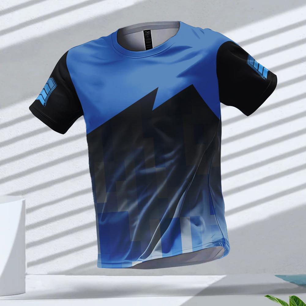 Vintage Trend Jersey Men Color Block Splash Ink Graphic3D Print Tee Short Sleeve T-Shirts Oversized Men Leisure