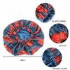 Custom Logo African Print Satin Bonnet Adjustable Double Layer Hair Bonnet Curly Hair Reversible Silky Sleep Cap Night Wrap