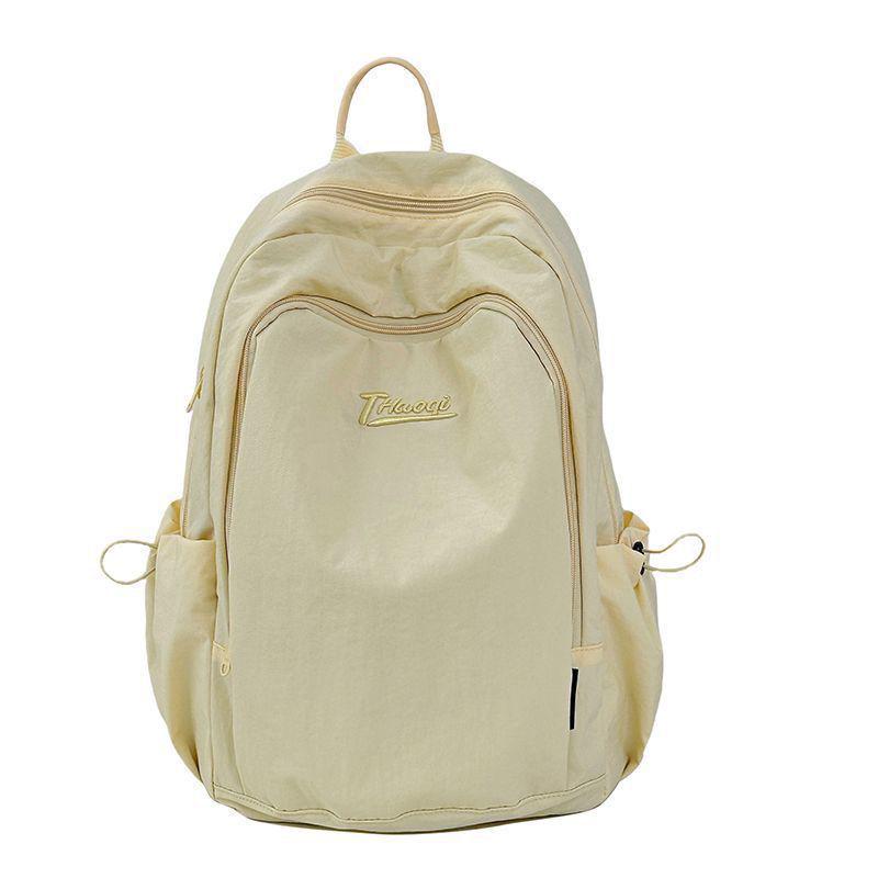 Korean Style Lightweight Backpack - Versatile Solid Color for Students and Women
