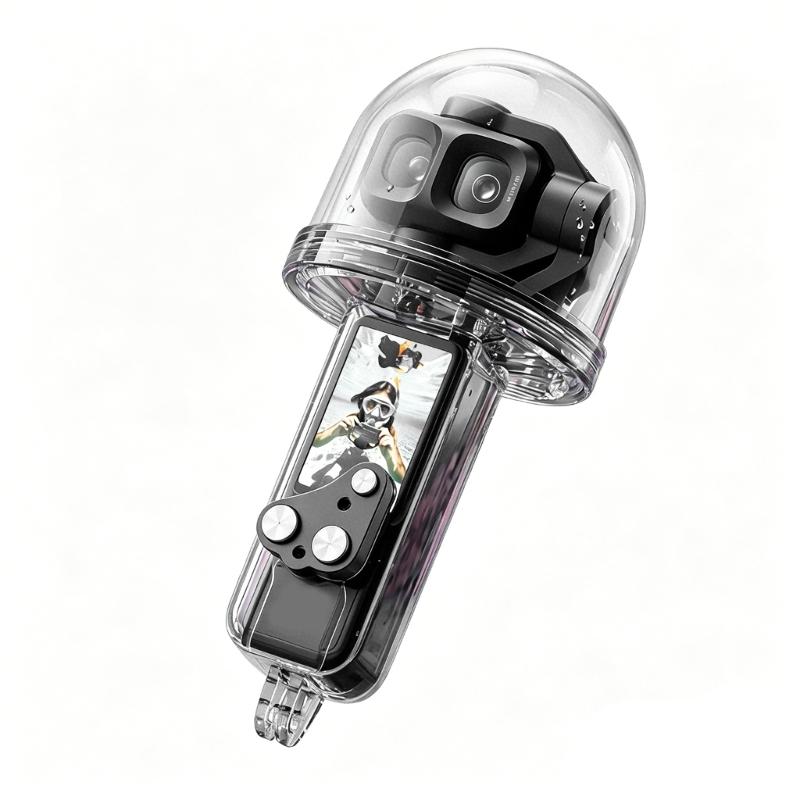 Ochranné pouzdro pro potápěčskou kameru pro Gimbals Camera Pocket 4P, 50M podvodní pouzdro s průhledným PC pláštěm, základna se 2 kolíky pro zachycení při šnorchlování