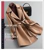 Korean Style Women's Slimming Imitation Cashmere Wool Coat - Color Block Mid-Length for Autumn and Winter