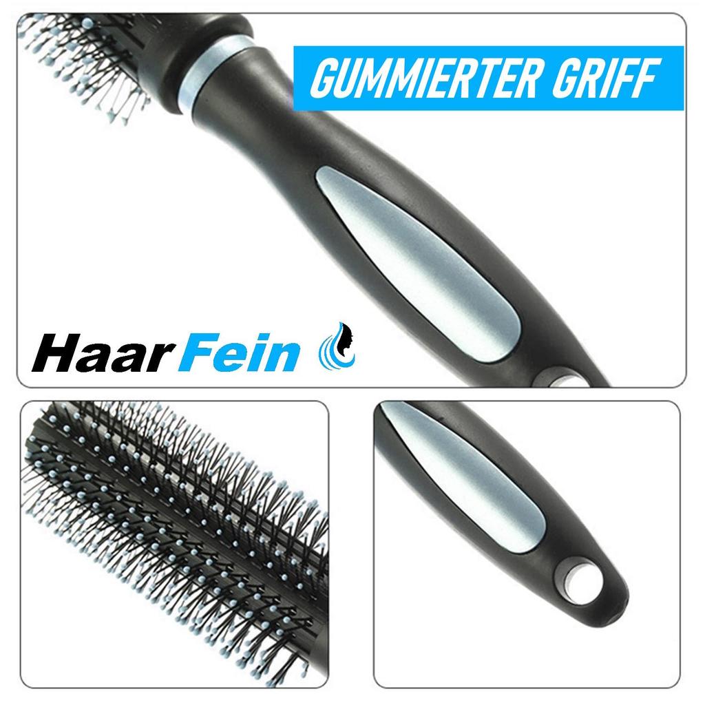 HAARFEIN Hairbrush Set Round All-Purpose Detangling Skeleton Sassoon Brush [4-pack]