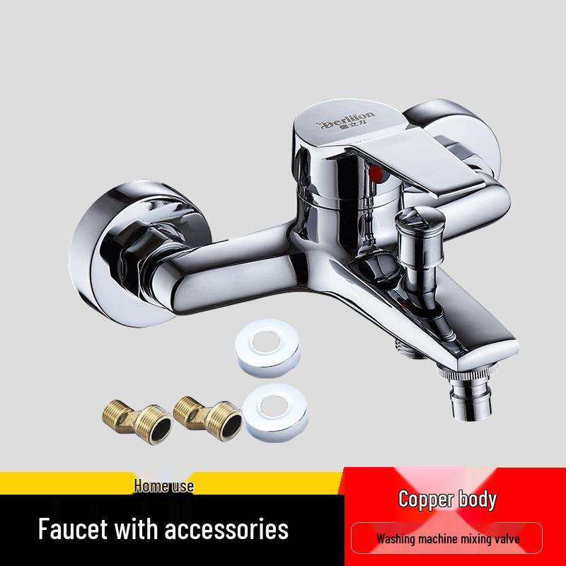 All-Copper Dual-Function Bathroom Faucet & Mixer Valve for Water Heater and Shower