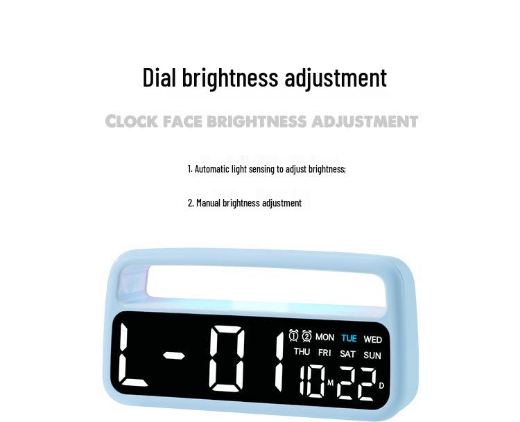 Multifunctional LED Ambient Light Bedside Alarm Clock 6655