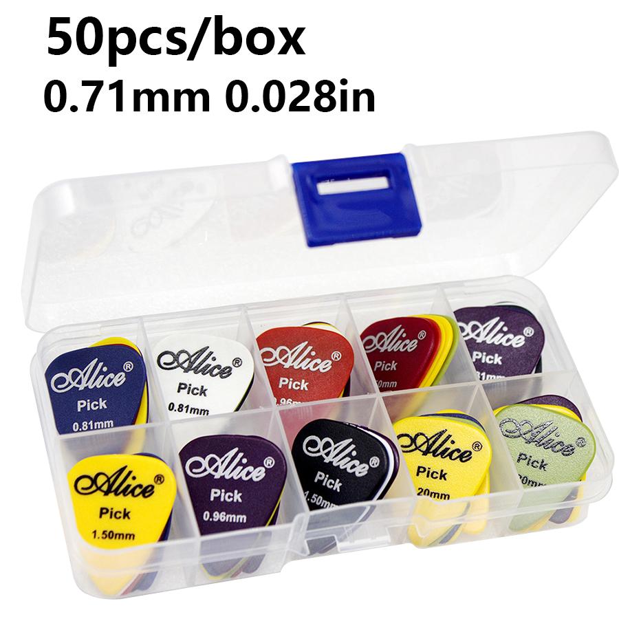 

50pcs/Box Colorful Guitar Picks 0.58mm-1.5mm Mixed Thickness Plectrums for Acoustic/Electric Guitar Bass Ukulele Music JXB