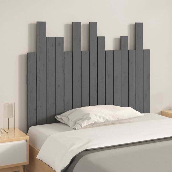 VidaXL Tête de lit murale Gris 95,5x3x80 cm Bois massif de pin 824785
