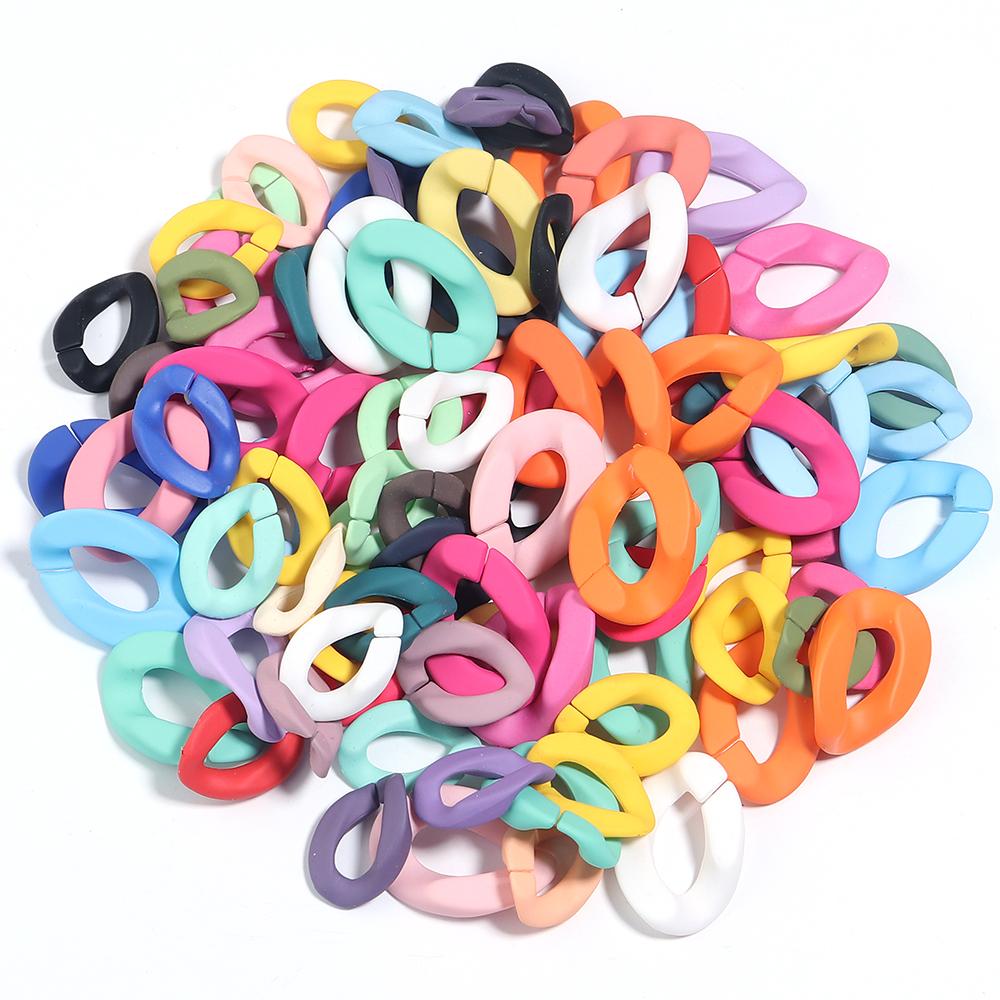 20pcs/lot Colorful Acrylic Twisted Link Chain Clasps For Jewelry Connectors Open Buckle DIY Necklace Glasses Chains Accessories