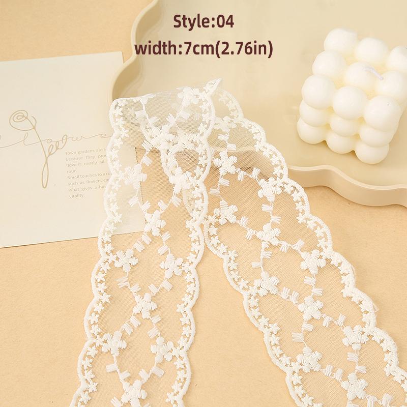 1Yards 4cm-8.5cm Wide Lace Fabric Ribbon Trim DIY Craft Clothing Sewing Supplies Curtains Tablecloths Decor Hair Bow Accessory