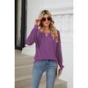 Fall Winter New Women's Solid Color Lace Splicing Loose Long Sleeve T-shirt Top For Cross-border Europe America