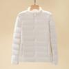 Women's fashionable light down jacket with stand collar, slim fit, short style, large size cotton jacket