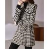 Geometrischer Print Winter Zweireihiger Trenchcoat