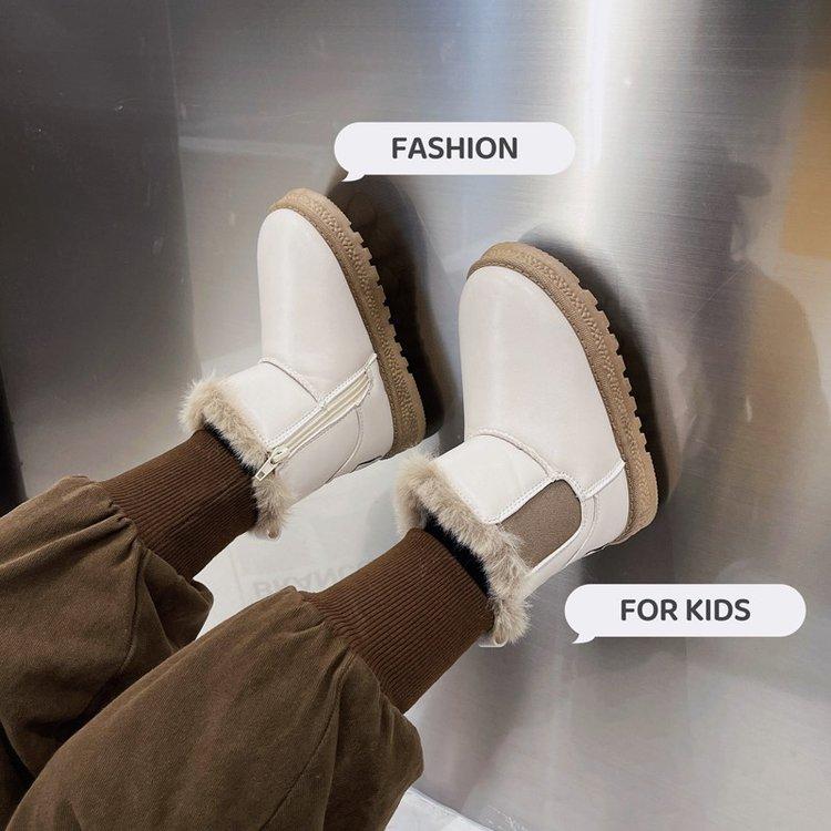 Kids Snow Boots Cotton Shoes Girls Winter Plush New Student Thickened Warm Child Fashion Boys Thermal Boots Soft Drop Shipping