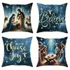 Christmas Nativity Scene Pillowcases: Believe, Choose Joy for a Festive Touch Sofa Room Cushion Cover Home Decoration Gift