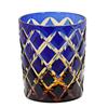 Jinzhi Edo cut crystal glass whiskey glass Riwei hand-carved rhombus pattern hand-carved