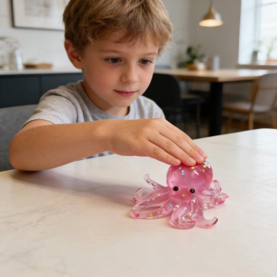 Realistická chobotnice na mačkání Měkká pomalá na zotavení Fidget pro úlevu od stresu Roztomilý TPR dekompresní gadget pro děti i dospělé