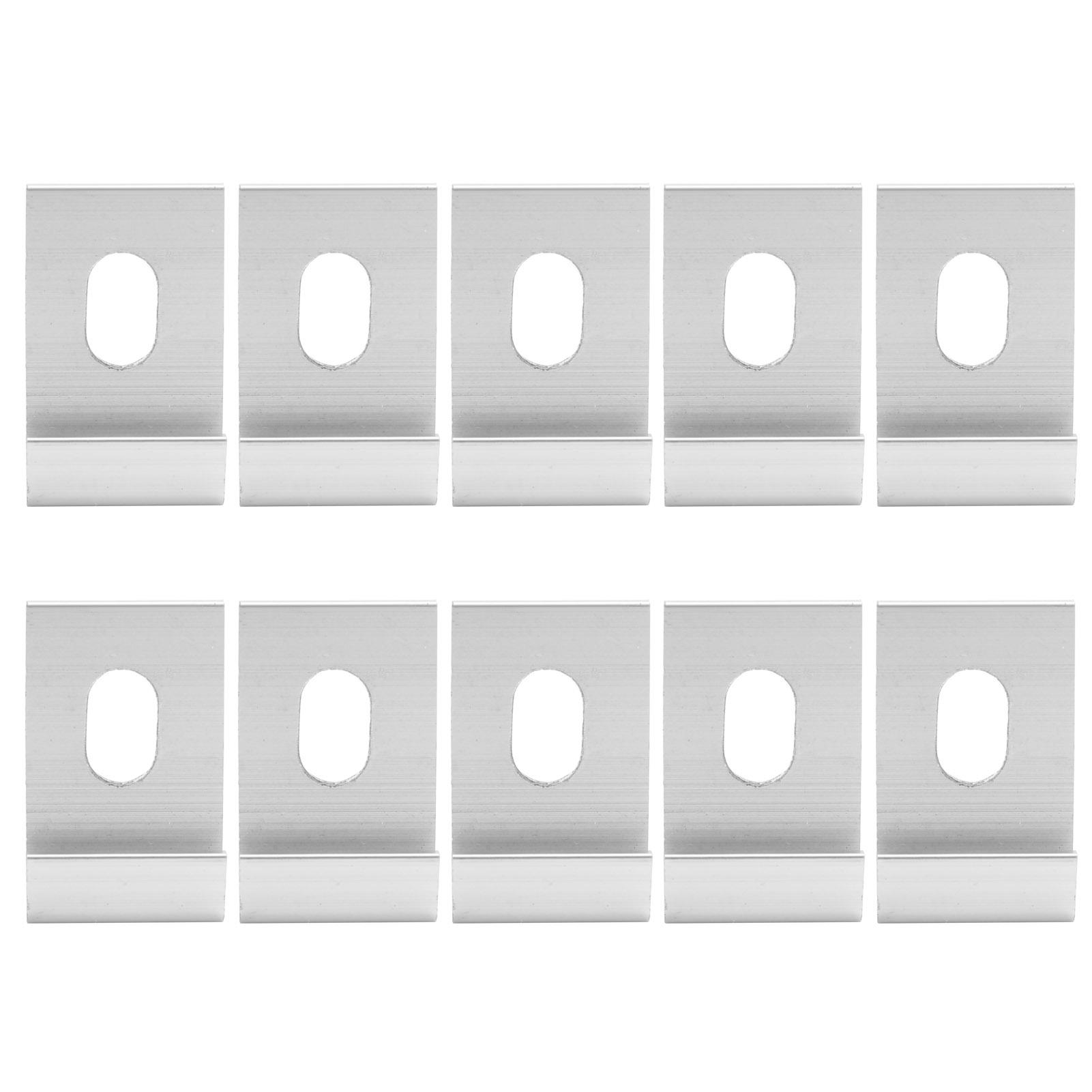 

10Pcs Base Clips Hook Fixings Attaches Aluminium Greenhouses Fixture Set серебряный