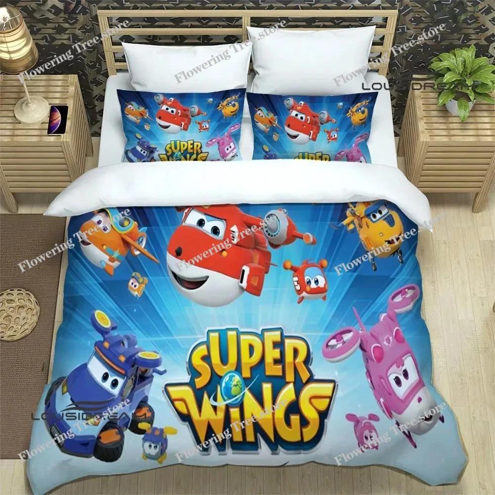 Cute Cartoon Super Wings Bedding Sets Exquisite Supplies Set Duvet Cover Bed Comforter Set Bedding Set Luxury Birthday Gift