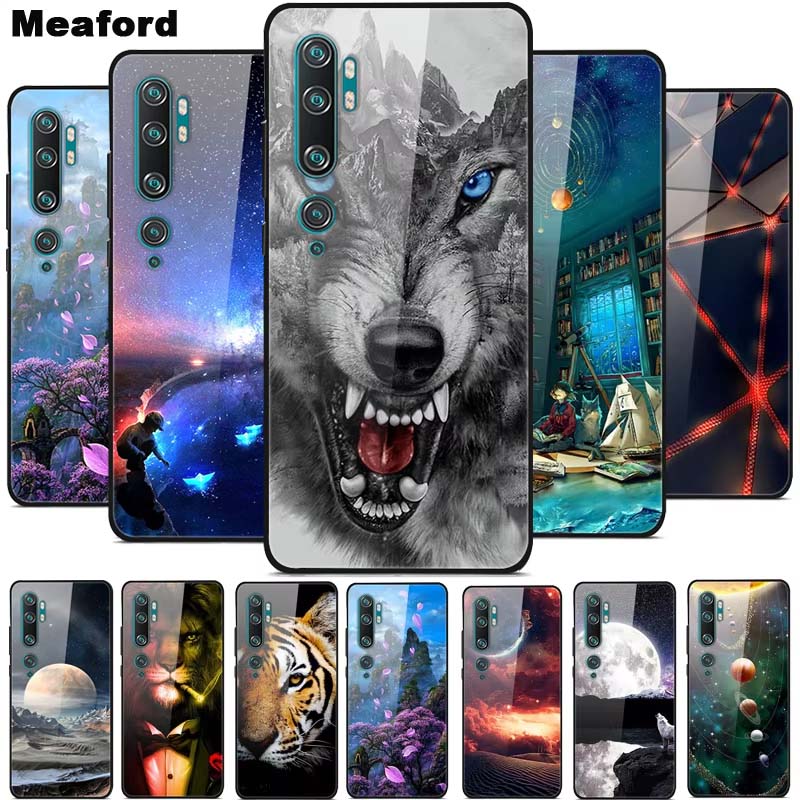 Luxury Cover Case for Xiaomi Mi Note 10 Pro Tempered Glass Cover Silicone Phone Case for Xiaomi Redmi Note 10Pro 10 Pro Cases