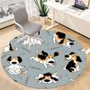 1PC Dogs Woof Office Round Area Rug, Mat Suitable For Office, Under Office Chairs Bedroom Living Room Home Decor, Room Deco