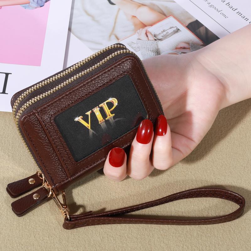 Womens Credit Card Wallet, Large Capacity Multi Card Case Wallet With ID Window, Zipper Card Cases Holder